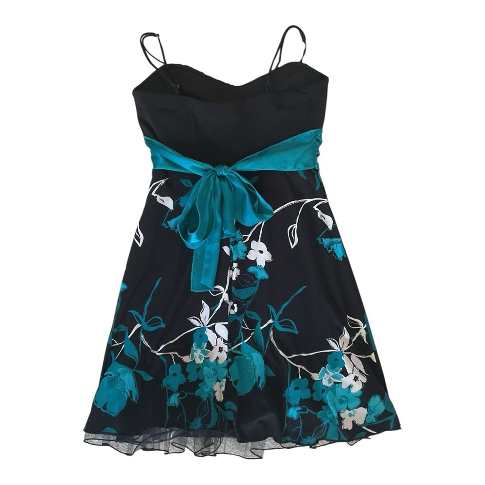 Speechless Teal Floral Fit & Flare Dress – Size Medium - Picture 4 of 7